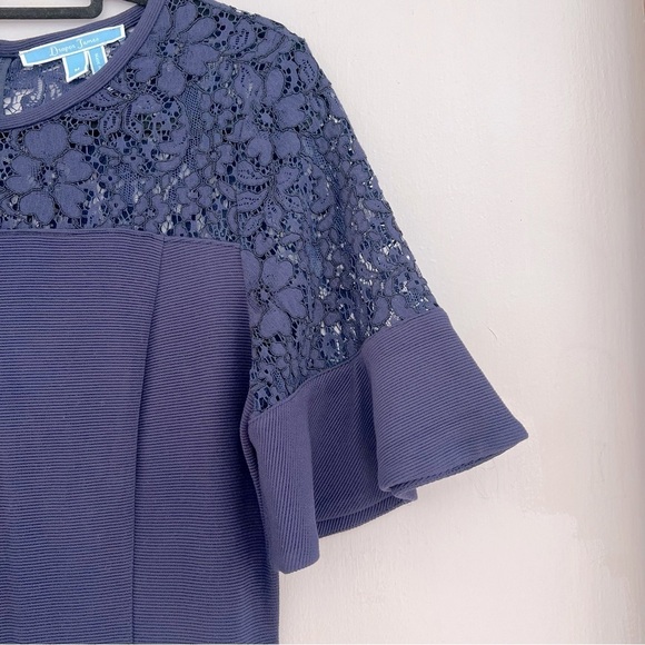 Draper James Solid Flutter Short Sleeve Dress in Navy Blue Size Medium - Picture 5 of 6